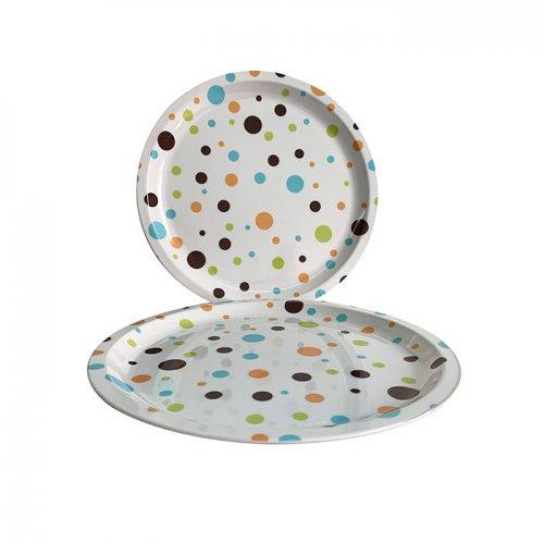 MELAMINA PUNTOS BANDEJA REDONDA TORTA 30 CM