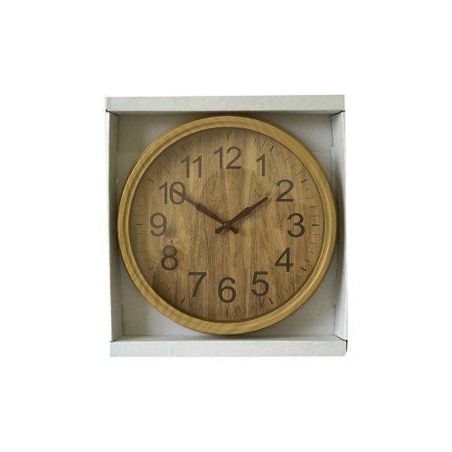 RELOJ 25 CM SIMIL MADERA OSCURA (SEGUNDERO CONTINUO)