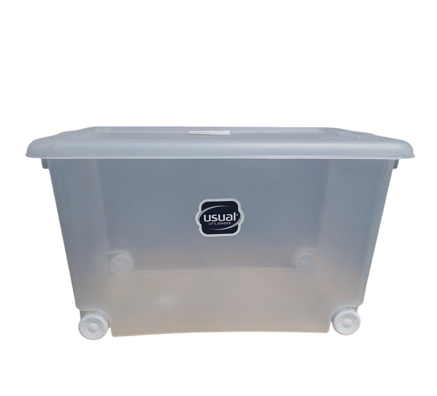 ORG CON RUEDAS 50 L. TRANSPARENTE CON TAPA 58x38x33 CM