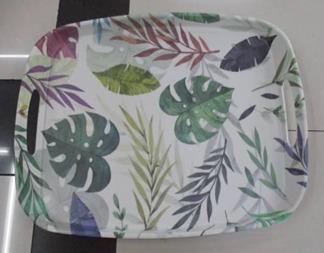 BANDEJA MELAMINA CON ASAS HOJAS 51*34CM