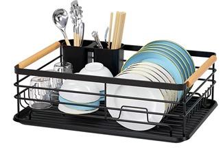 ESCURRIDOR NEGRO ASAS DE BAMBU 44*32*12CM