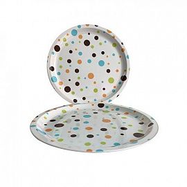 MELAMINA PUNTOS BANDEJA REDONDA TORTA 30 CM