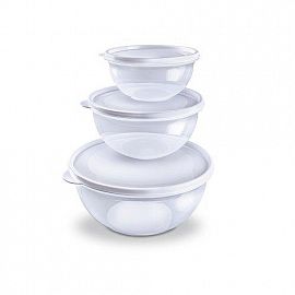 SET x3 BOWLS CON TAPA 0.8 1.6 2.8 L TRANSPARENTE